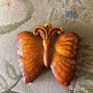 Faux Bone Butterfly Pendent-  582 $15 or $12 w/offer